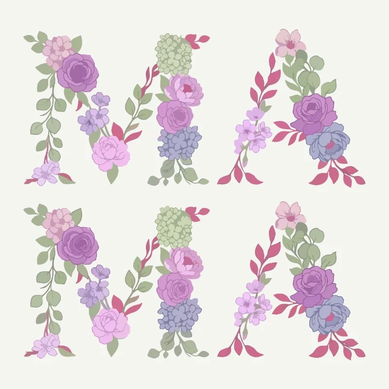 Mama Blumen Floral Schrift Beste Mutter Muttertag