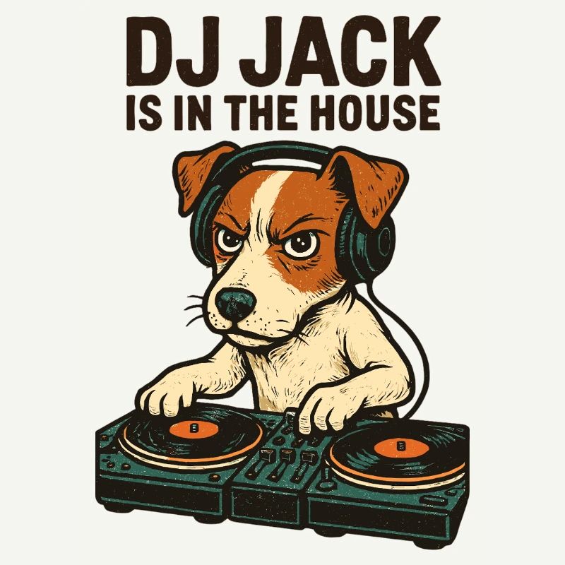 Jack Russell Terrier DJ Platines Cadeau Techno