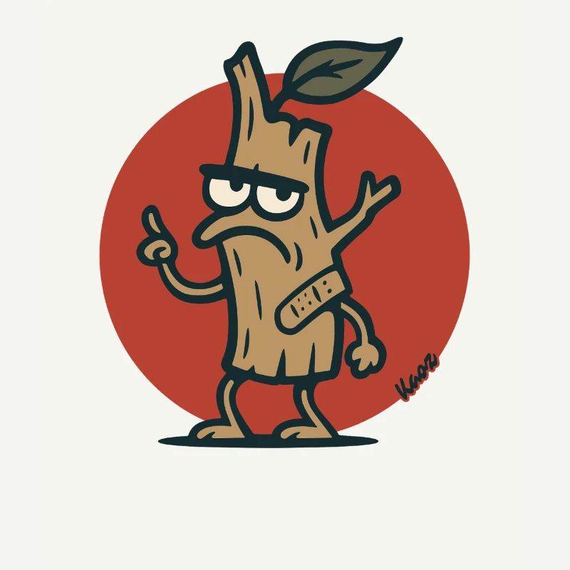 Grimmiger Baum Ast Baumstumpf mit Gesicht