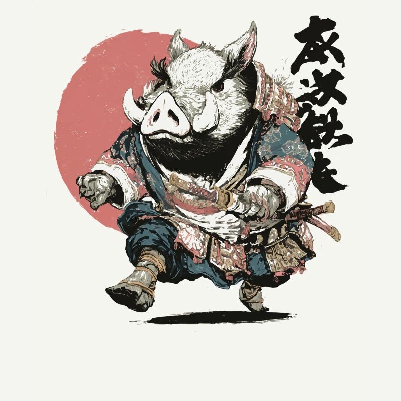Eber-Samurai in Ukiyo-Rüstung
