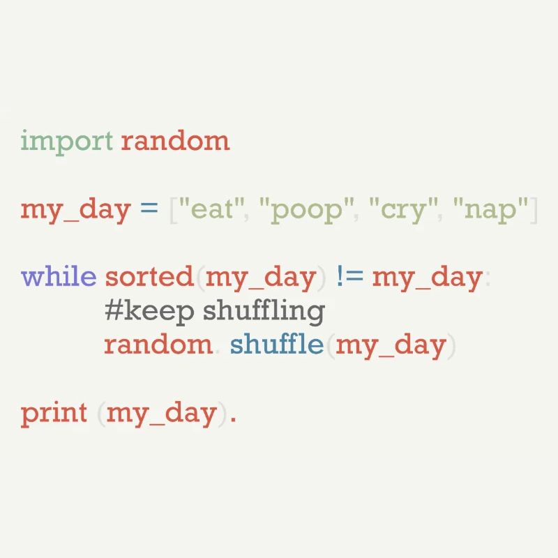 Drôle de code python sur la vie quotidienne, bébé