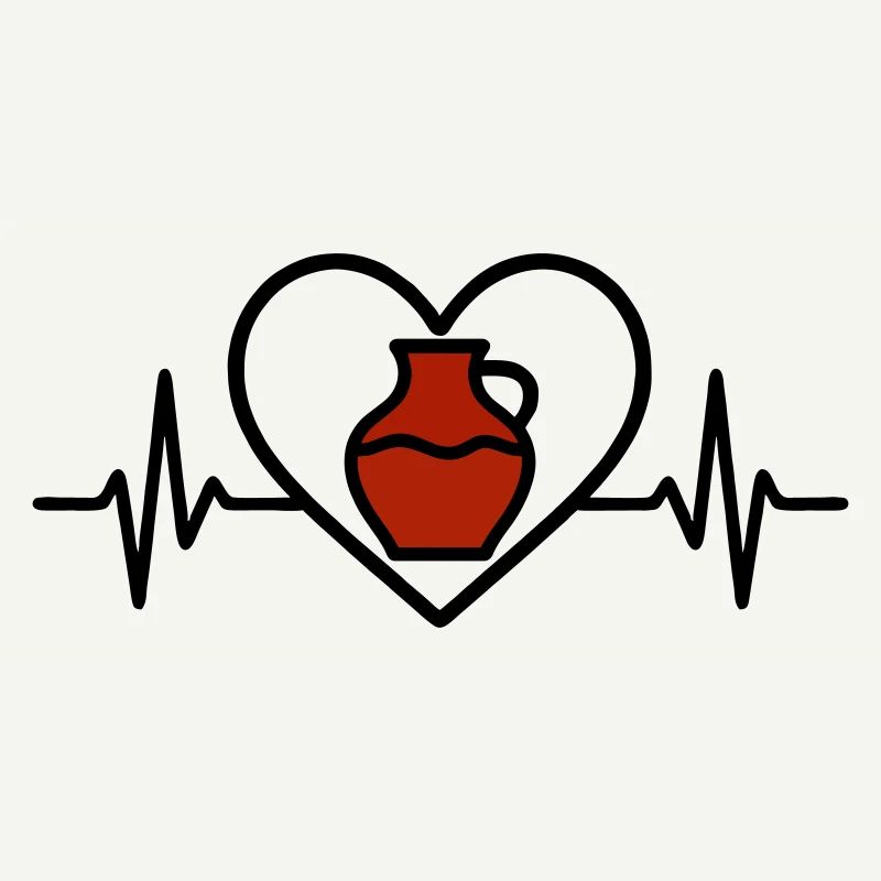 Pottery Heart Ceramic Vase Art Creative