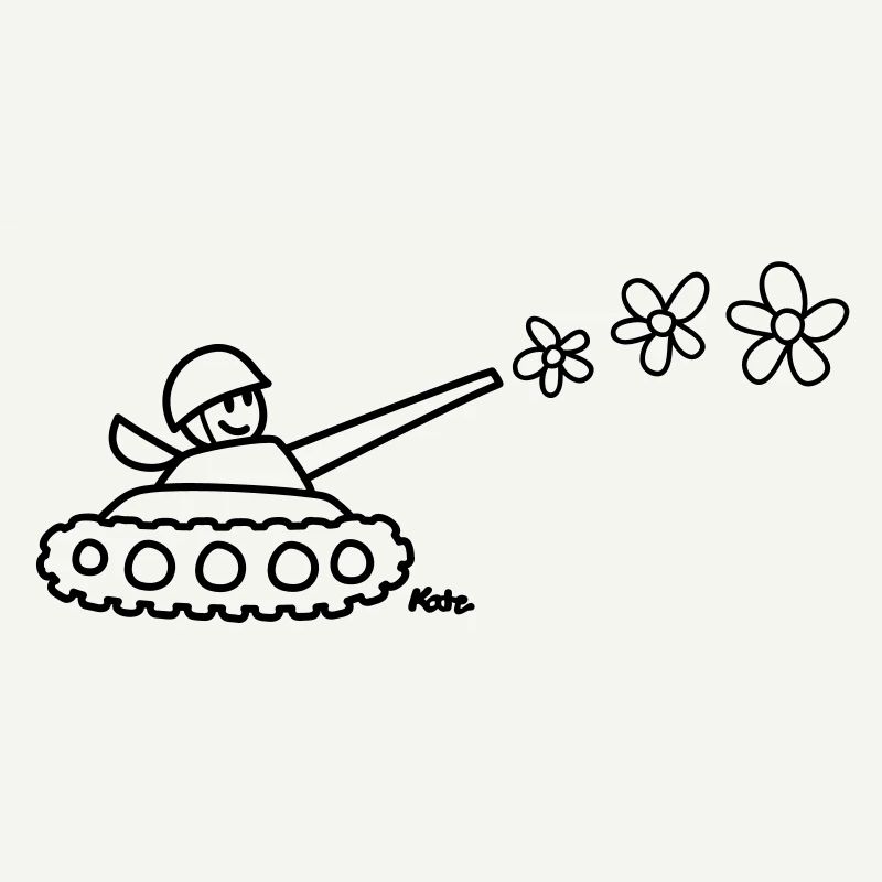 Panzer mit Blumen