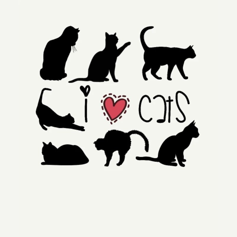 J'aime les chats, les chatons, l'idée de cadeau de conception de chat