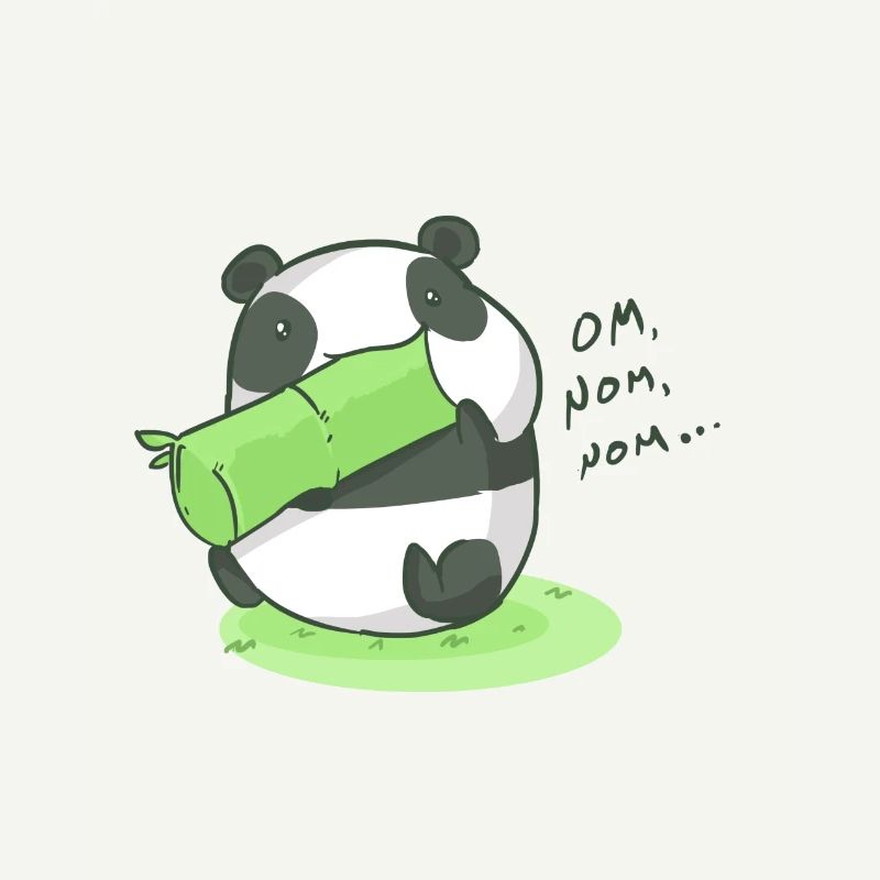 Mampfender Panda Om Nom Nom Geschenkidee