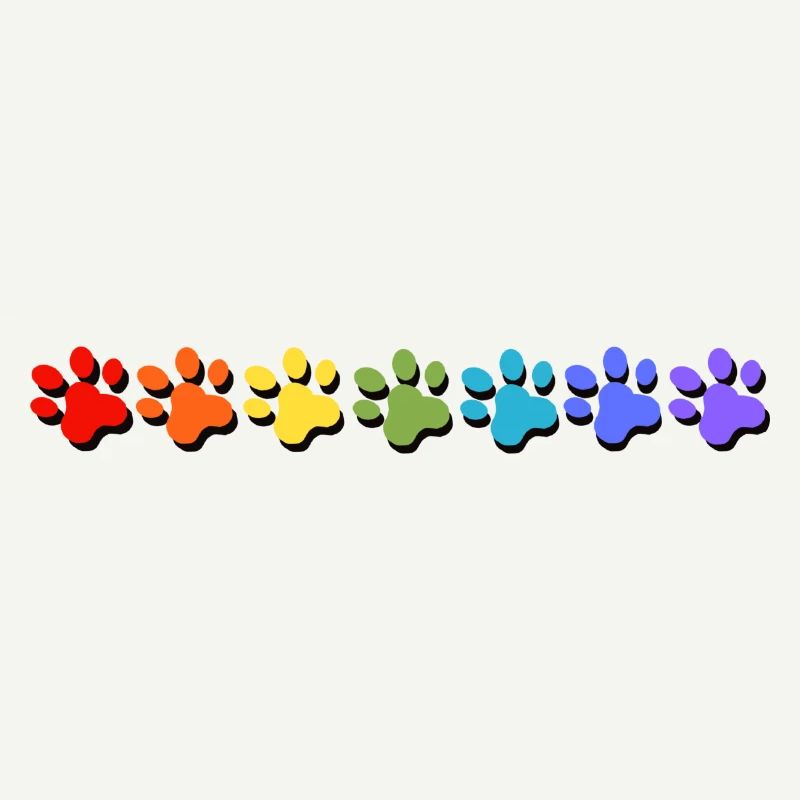 Pfoten Farbexplosion in Regenbogen Stile