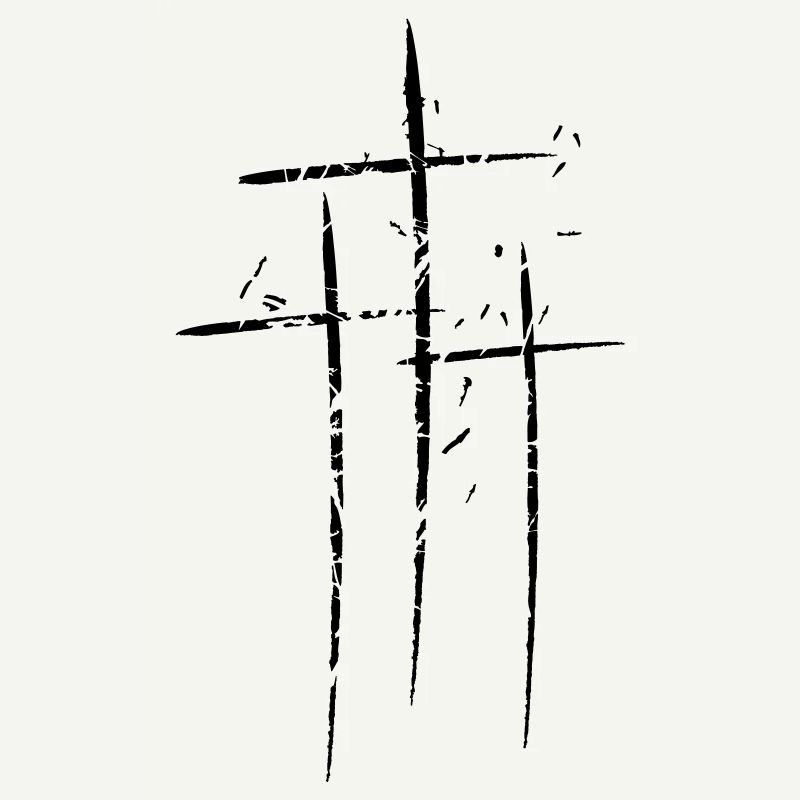 3 crosses design pattern scratch cool old tears br