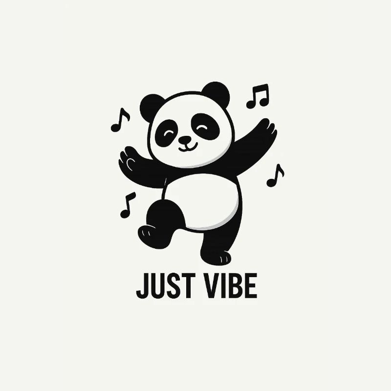 Panda effrayant avec un design musical