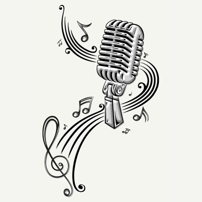 Microphone Microphone Micro music clef