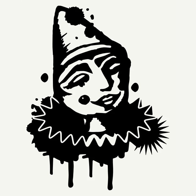 Porträt eines melancholischen Clowns als Graffiti