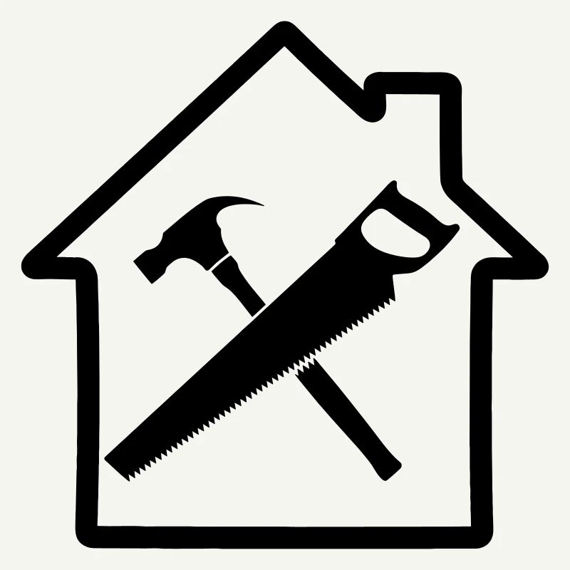 Construction de maison à logo d’outil de charpentier