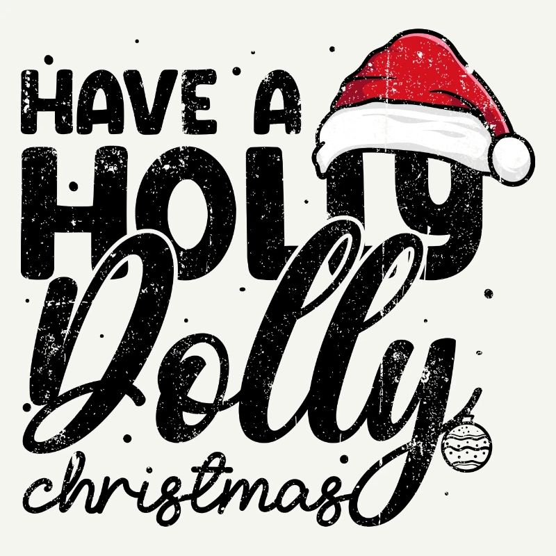 Santa Hat Script Holiday Tee