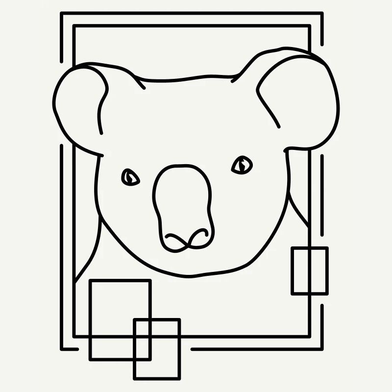 Koala en forme géométrique - Conception d’art au trait