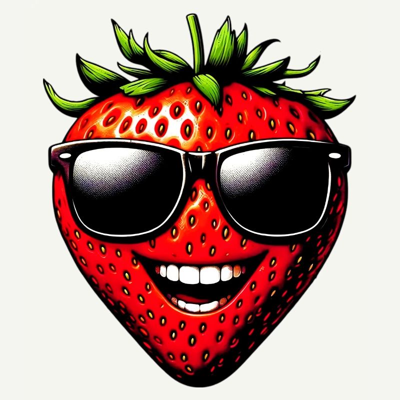 Erdbeere mit Sonnenbrille