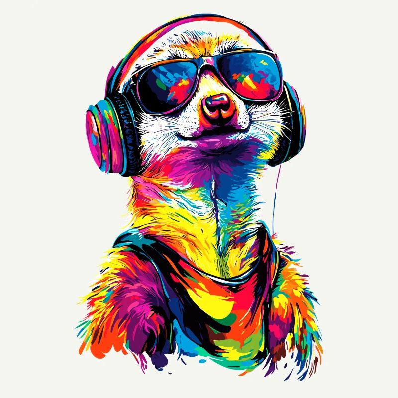 Erdmännchen Sonnenbrille Bunt Süßes Erdmännchen