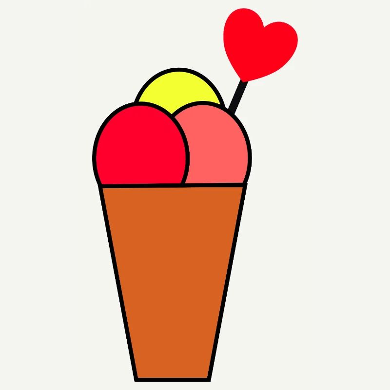Herz im Eisbecher Eis