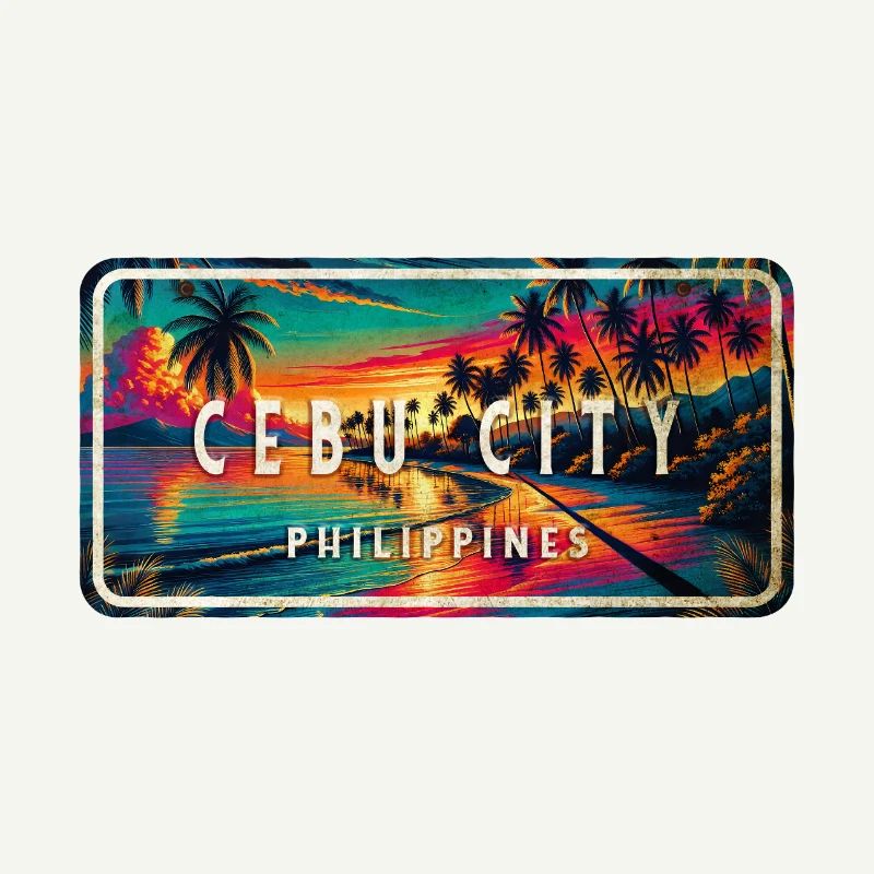 Cebu City – Tropical Retro Schild
