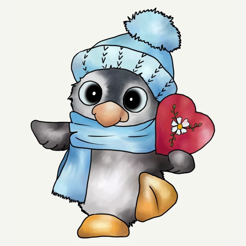 Pinguin mit Herz