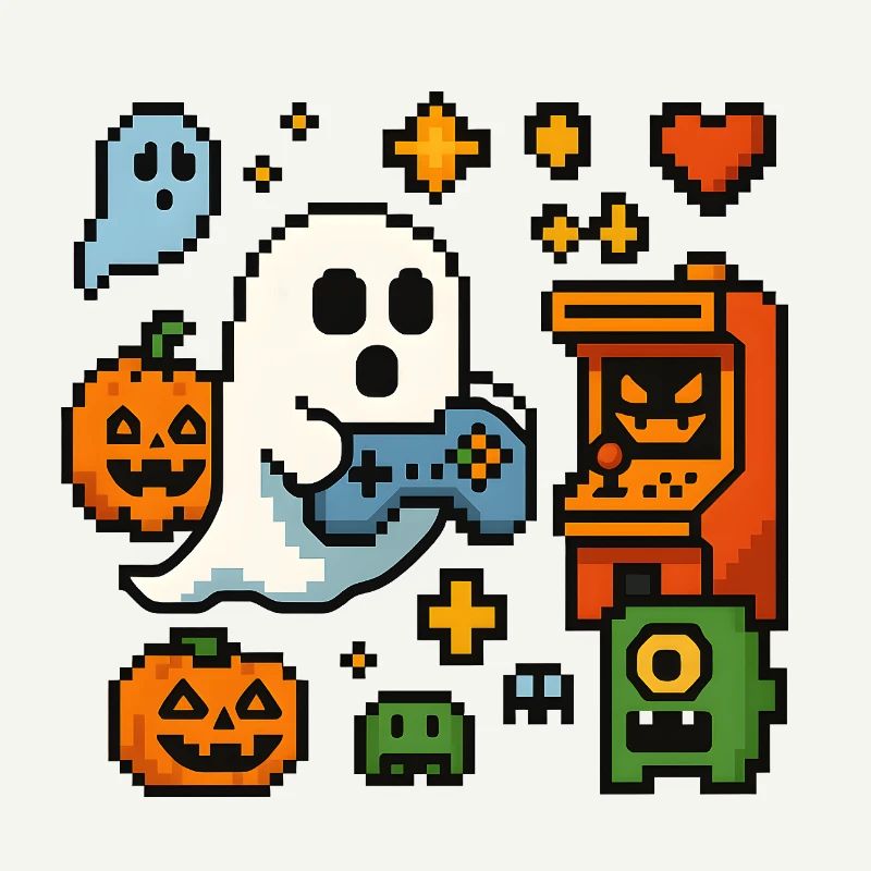 Pixel Ghost Gaming Retro Design