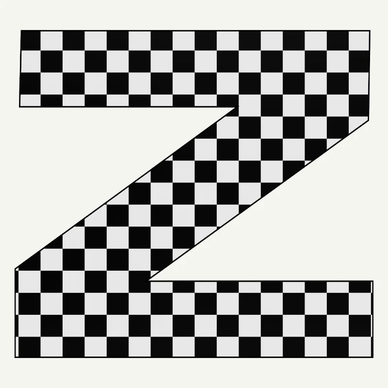 Checkerboard Pattern Design Letter Z