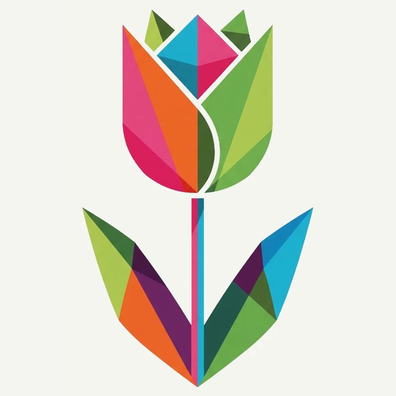Geometrische Tulpe in Prismafarben