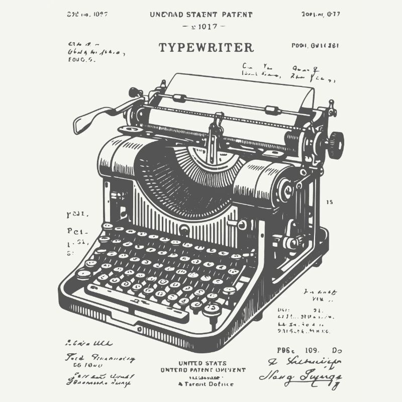 Plan de machine à écrire antique