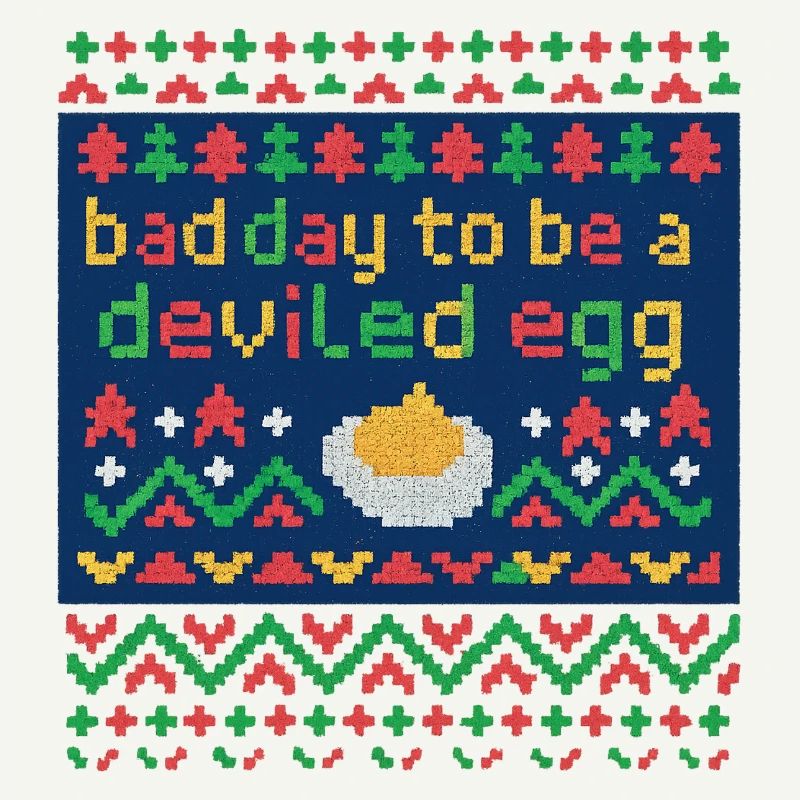 Deviled Egg Pixel Pun, Xmas Food lover