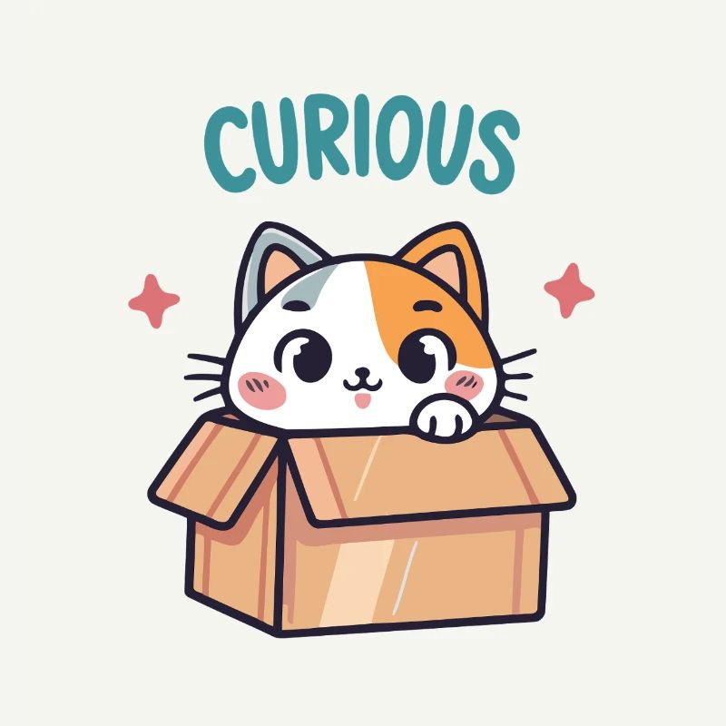Curious Cat in its Box