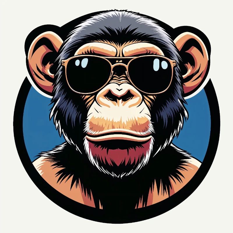 Affe mit Sonnenbrille Kreis