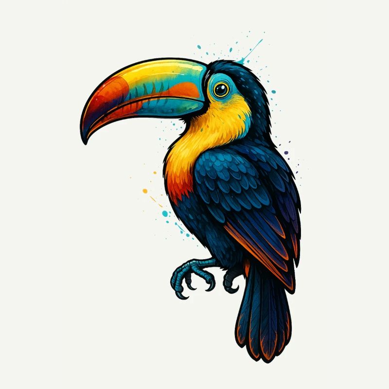 Explosion des couleurs du toucan tropical