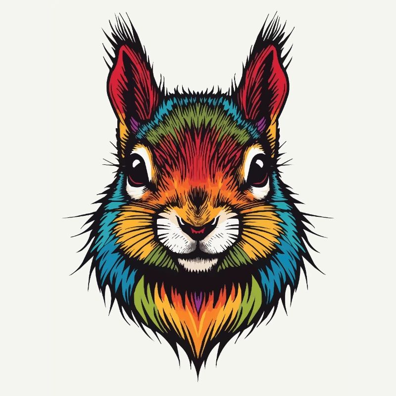 Buntes Eichhörnchen tierische Farbexplosion