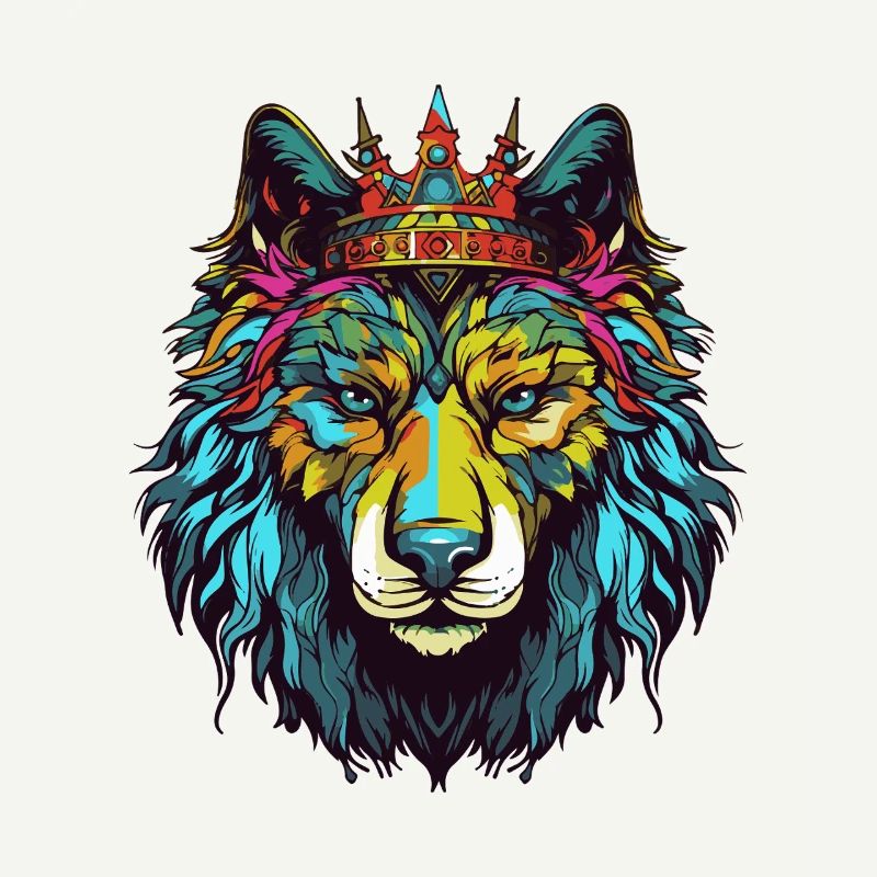 Wolf Comic Krone