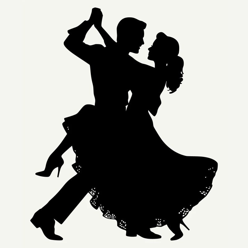 Dansende par-silhuet | Elegant dansemotiv