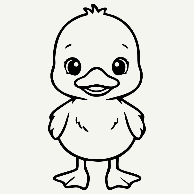 Bébé canard mignon – Design noir et blanc