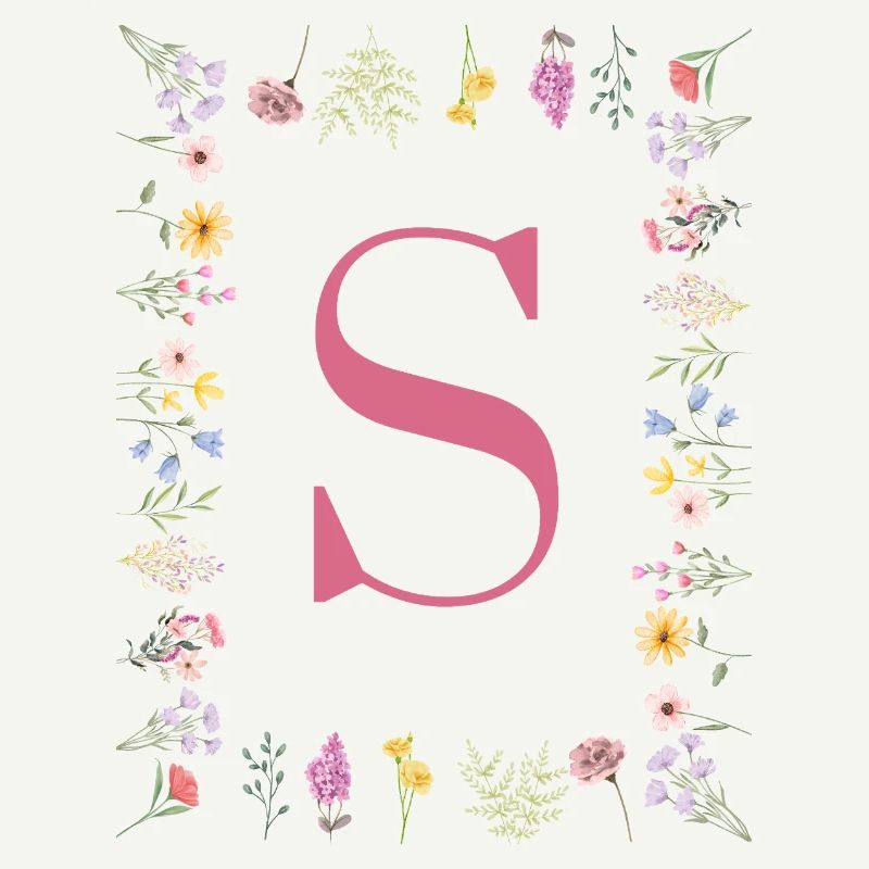Initial S Blumenmonogramm