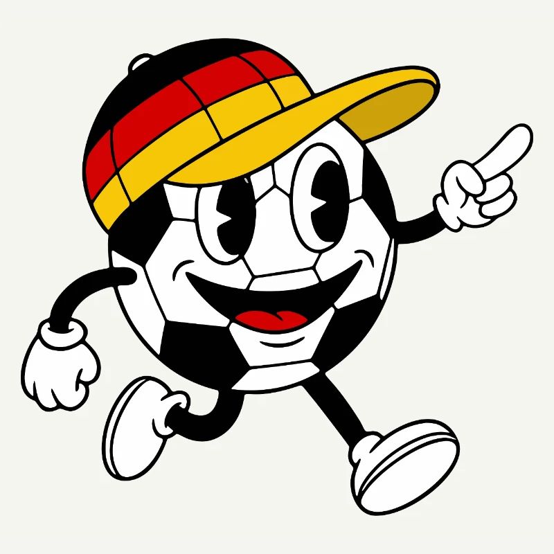 Fußball Fan Retro Comic Maskottchen