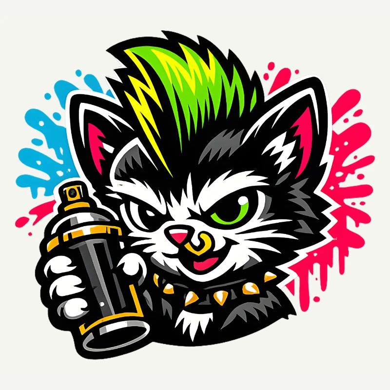 Graffiti Katze Sprühpunk