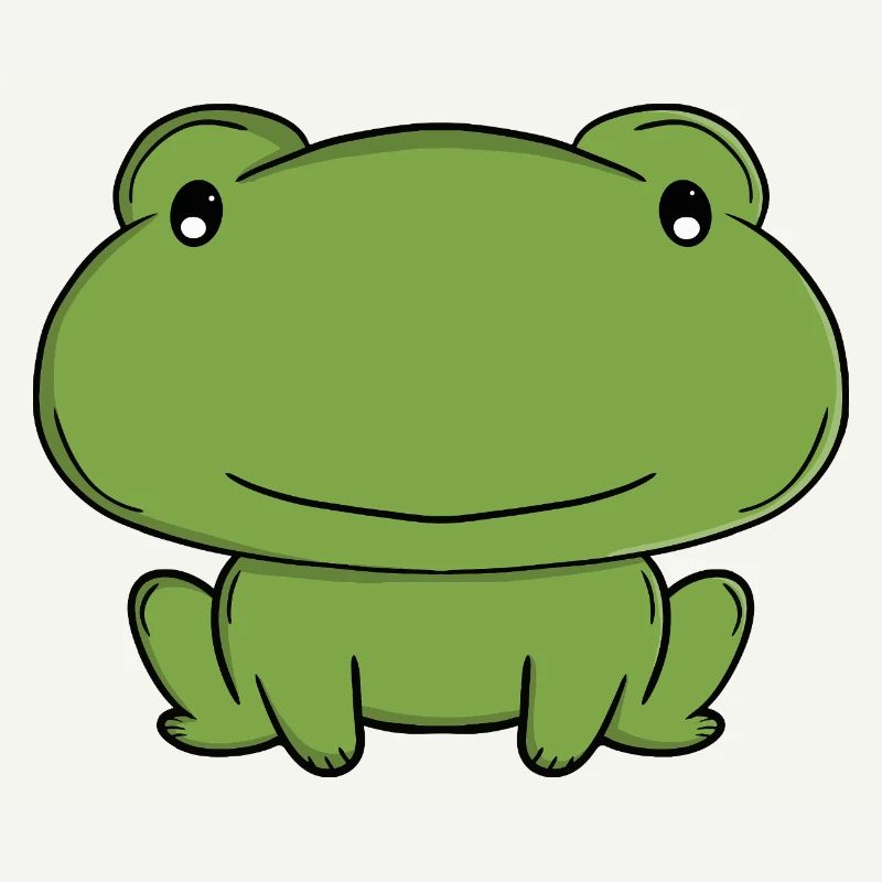 Grenouille Verte Joyeuse - Crapaud de dessin animé Kawaii mignon
