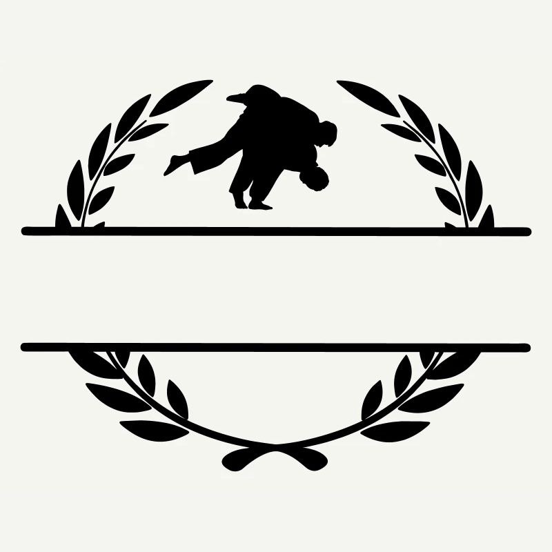 Judo throw in laurel wreath
