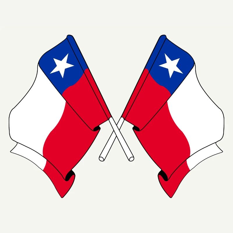 Deux drapeaux croisés du Chili