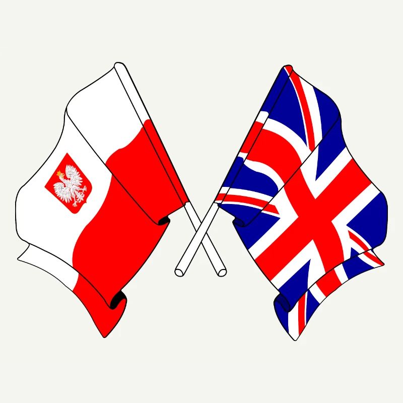 Drapeau de la Pologne, drapeau de l’Angleterre