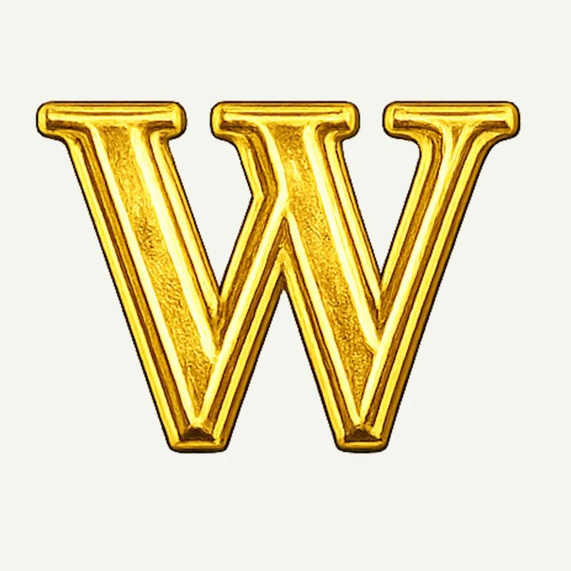 Monogramme W doré