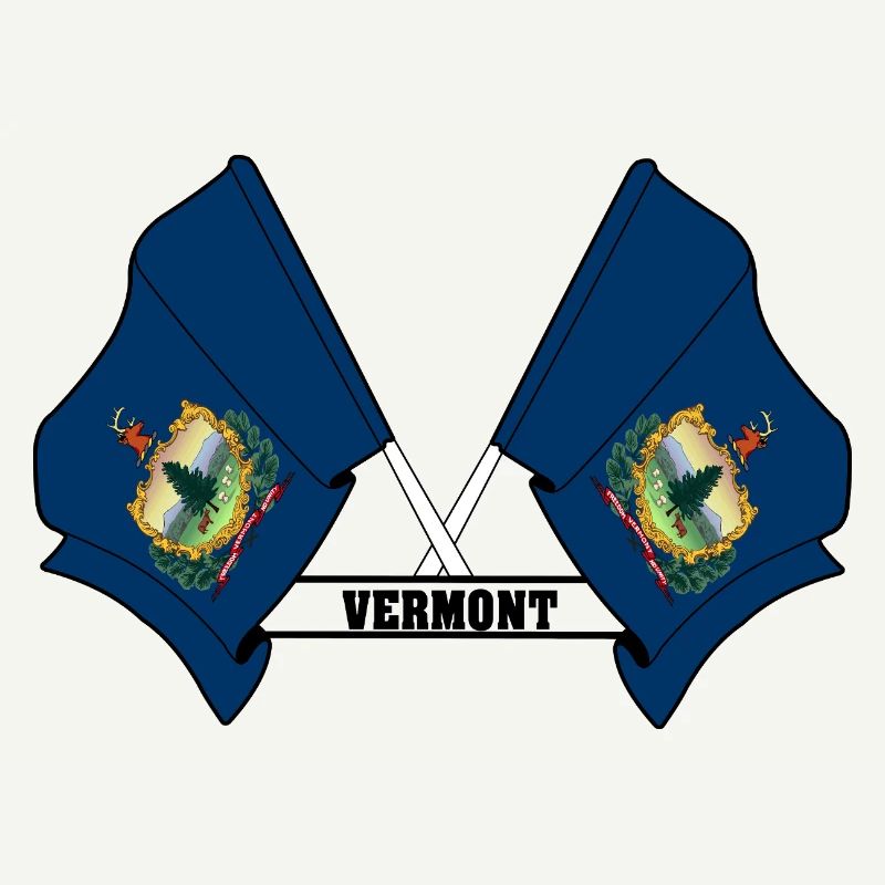 Deux drapeaux texte VERMONT