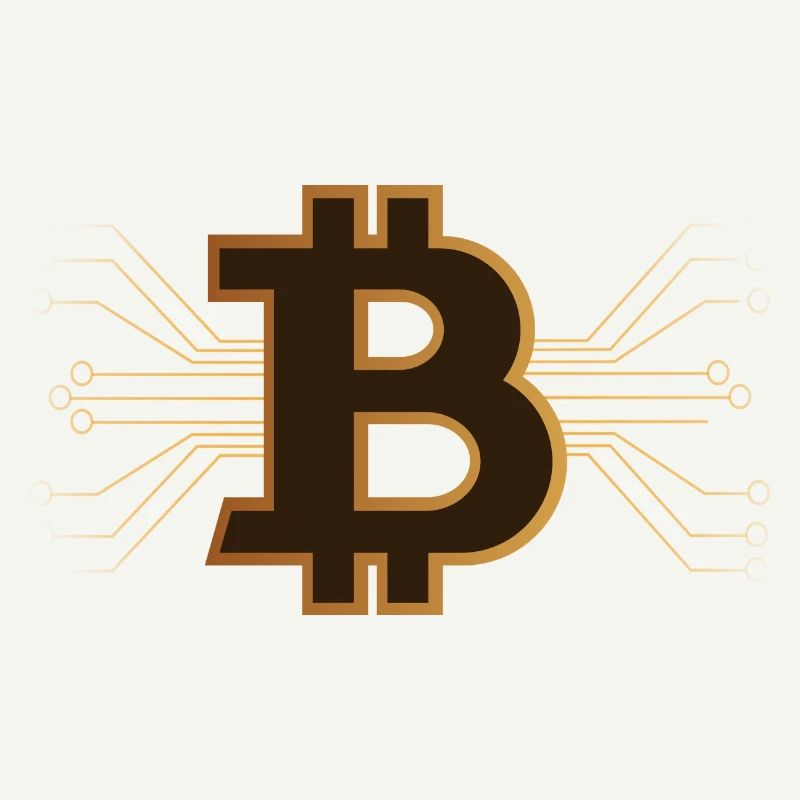Bitcoin - Braun/Gold Kryptowährung