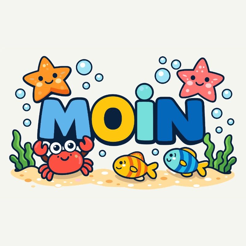 MOIN Möwe Leuchtturm Maritim Bunt