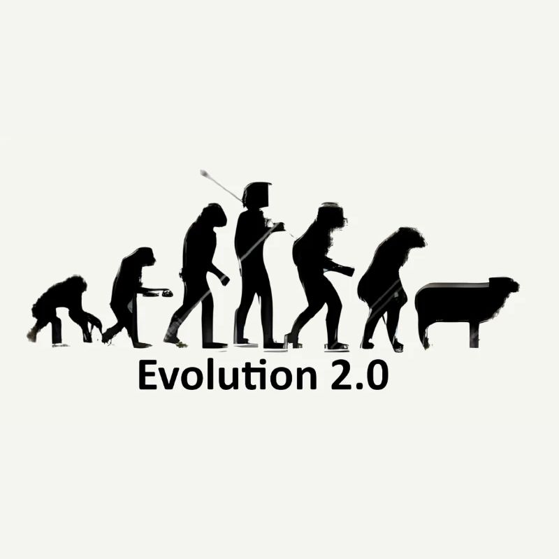 Evolution des Menschen in Silhouette