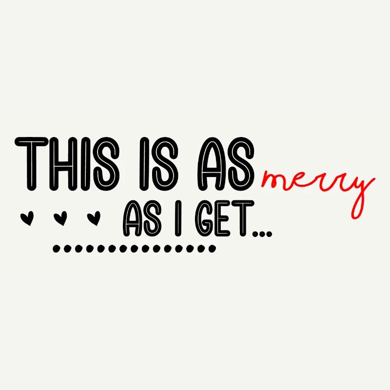 Merry Red Script Logo auf Schwarz