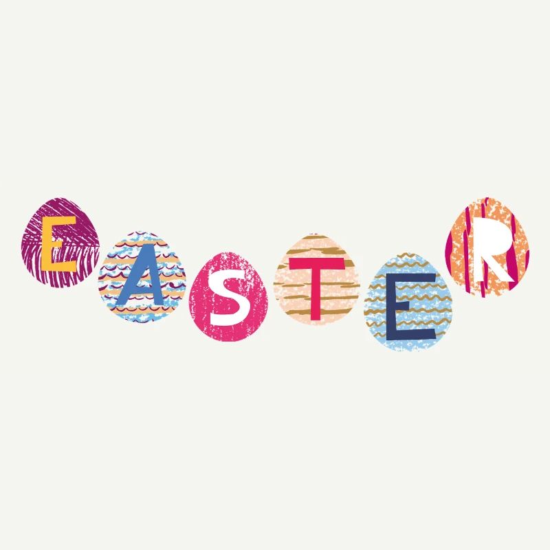 Easter letters on colorful eggs