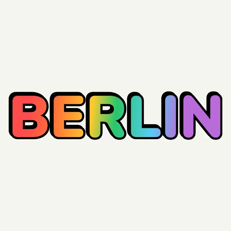 Berlin Rainbow Gradient Letters LGBT