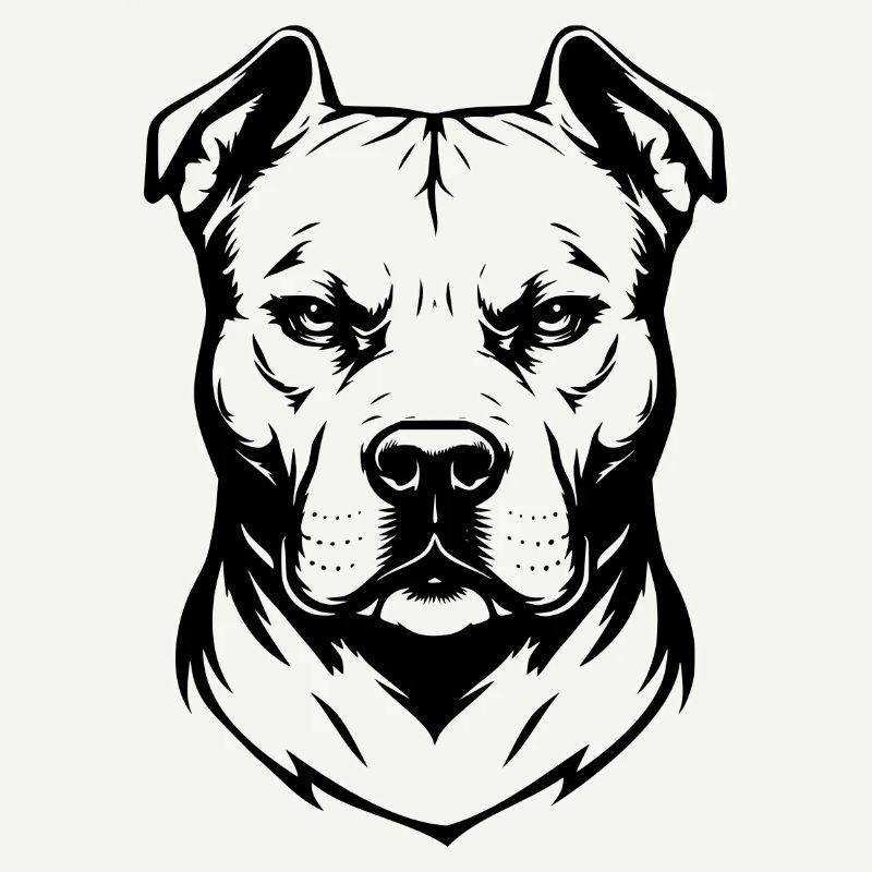Pitbull Kopf Design schwarz